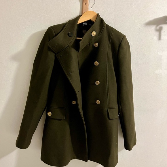 Zara wool blend military jacket Size M - Picture 3 of 5